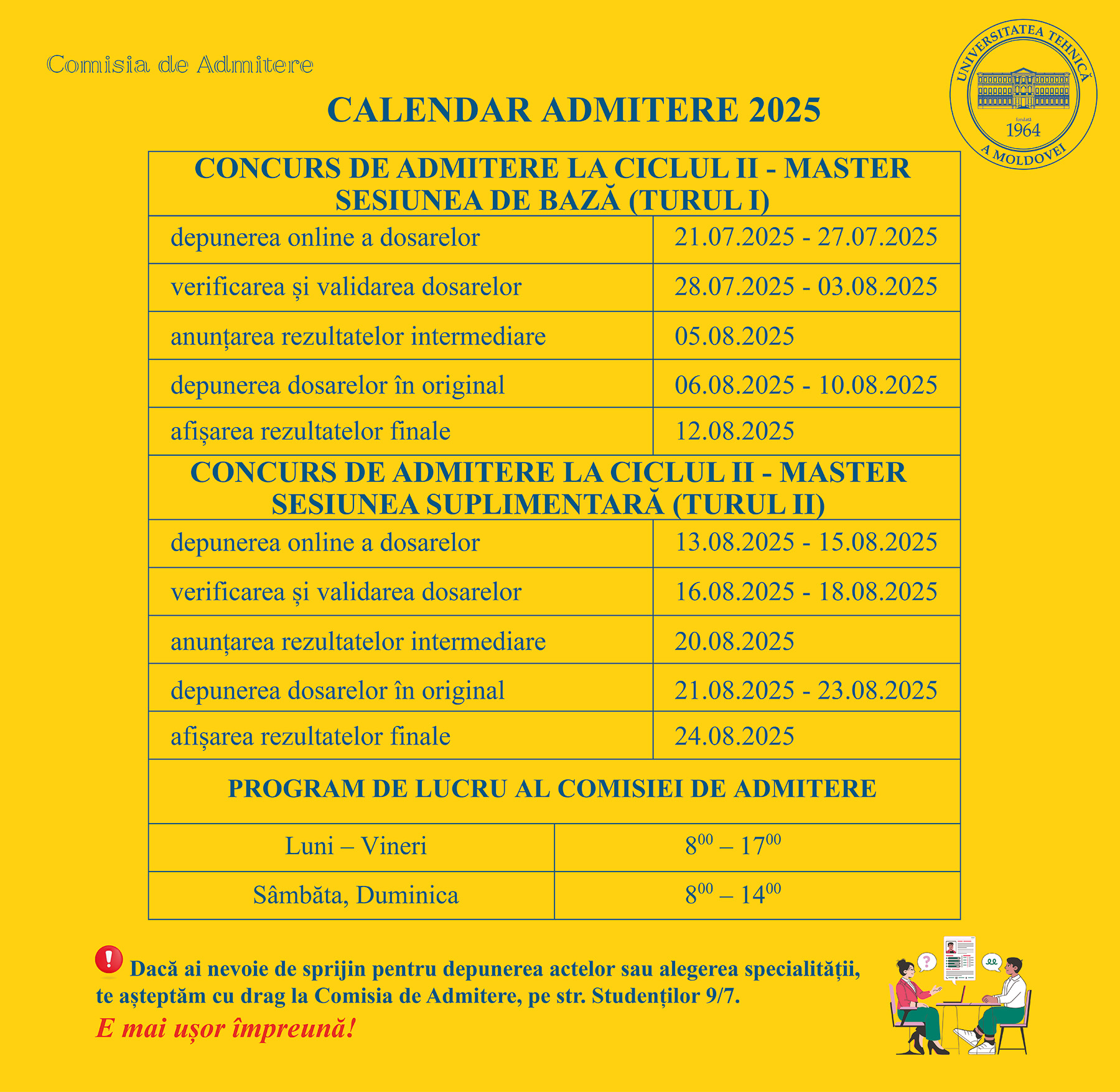 calendar admitere 2025 master